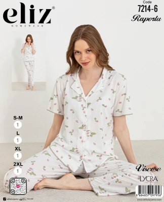 ELİZ 7214-6 BUTTONED PAJAMA SET