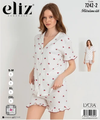 ELİZ 7242-2 BAYAN DÜĞMELİ ŞORT TAKIM