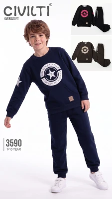 CIVILTI 3590 VİNTAGE BASKILI ERKEK ÇOCUK TAKIMI – 7-10 YAŞ