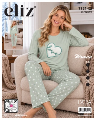 ELİZ 7321-38 MİLAN BASIC BAMBU PİJAMA TAKIMI