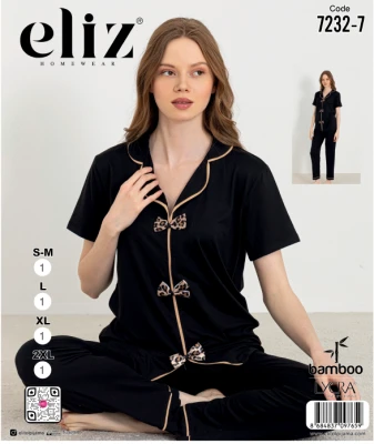 ELİZ 7232-7 KADIN PAPYONLU PİJAMA TAKIM