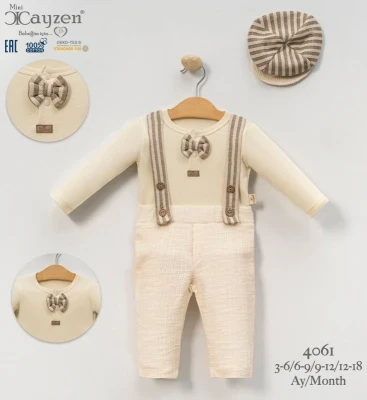 CAYZEN 4061 KASKETLİ ERKEK 3 LÜ TAKIM BEJ