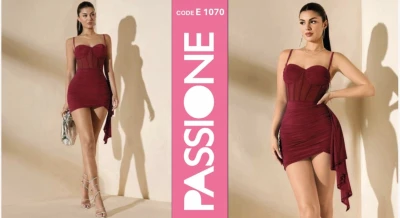 PASSIONE E1070 FANTASY NIGHT ПЛАТЬЕ Бордовый Красный