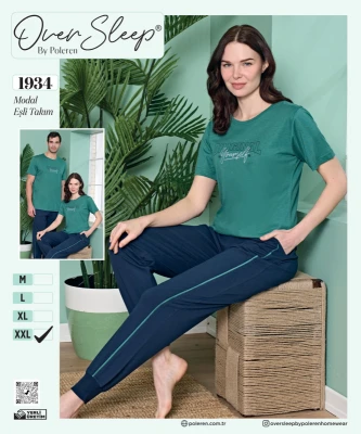 POLEREN 1934 BAYAN EŞLİ PİJAMA TAKIM 