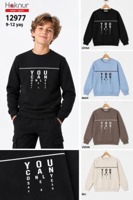HAKNUR 12977 ERKEK ÇOCUK ROBA BİYELİ SWEAT 9-12 YAŞ