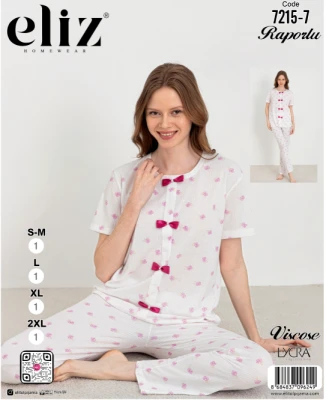 ELIZ 7215-7 BOWTIE PAJAMA SET