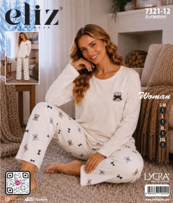 ELİZ 7321-12 MİLAN BASIC BAMBU PİJAMA TAKIMI