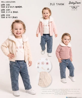 PAMPAL 2303 TRİKO 3’LÜ BEBEK TAKIMI – 6-24 AY