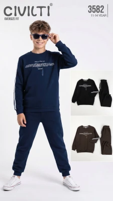 CIVILTI 3582 TANJİN BASKILI ERKEK ÇOCUK TAKIMI – 11-14 YAŞ