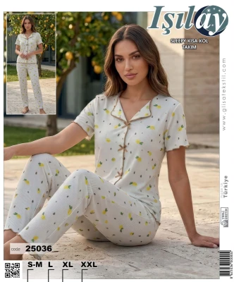 IŞILAY 25036 SLEEPY FİYONKLU GÖMLEK YAKA KISA KOL 