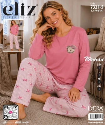 ELİZ 7321-5 MİLAN BASIC BAMBU PİJAMA TAKIMI