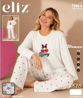 ELİZ 7386-6 WAFFLE BASIC PİJAMA TAKIMI