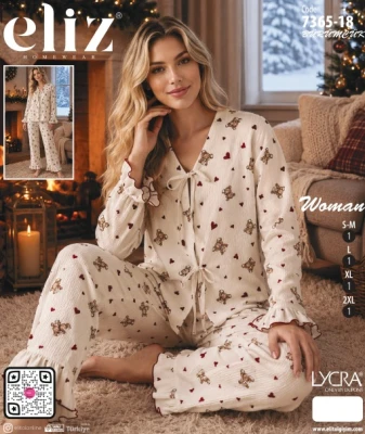 ELİZ 7365-18 BÜRÜMCÜK SABAHLIKLI PİJAMA TAKIMI