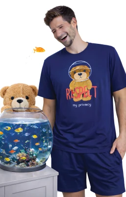 KOZA 77627 ERKEK PİJAMA TAKIMI LACİVERT