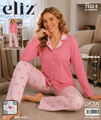 ELİZ 7322-5 MİLAN DÜĞMELİ BAMBU PİJAMA TAKIMI