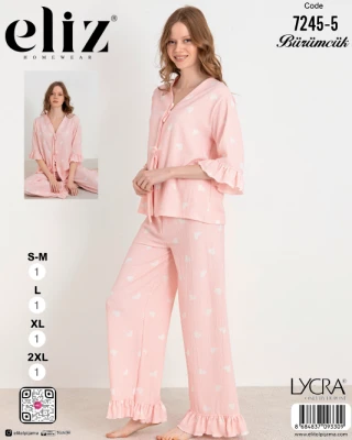 ELİZ 7245-5 WOMEN'S ROBE PJAMA 2-Piece SET