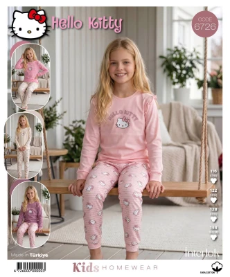 TARIK HELLO KITTY 6726 KIZ GARSON PİJAMA TAKIMI 6-11 YAŞ