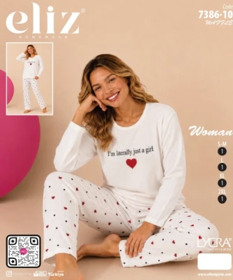 ELİZ 7386-10 WAFFLE BASIC PİJAMA TAKIMI