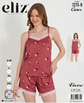 ELİZ 7273-9 KADIN İP ASKILI ŞORT TAKIM