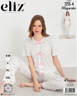 ELİZ 7215-4 PAPYONLU PİJAMA TAKIMI