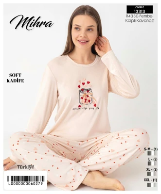 MİHRA 13313 R4330 KADİFE UZUN KOL ALT UZUN PAÇA REÇME TAKIM
