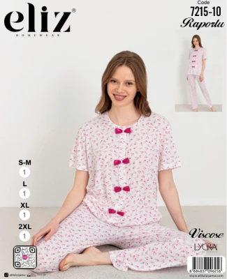 ELIZ 7215-10 BOWTIE PAJAMA SET