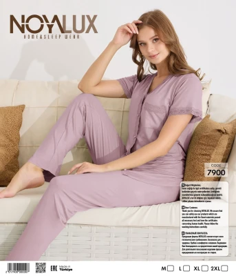 NOYA 7900 LİLA ÖNDEN DÜGMELİ PİJAMA