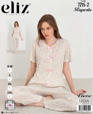ELİZ 7215-2 BOWTIE PAJAMA SET