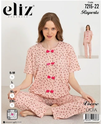 ELİZ 7215-22 PAPYONLU PİJAMA TAKIMI