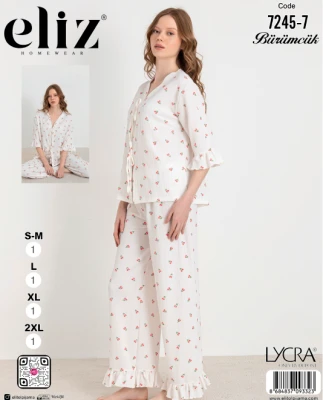 ELİZ 7245-7 WOMEN'S ROBE PJAMA 2-Piece SET
