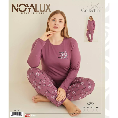 NOYA 14510 BATTAL BAYAN PİJAMA TAKIM MÜRDÜM