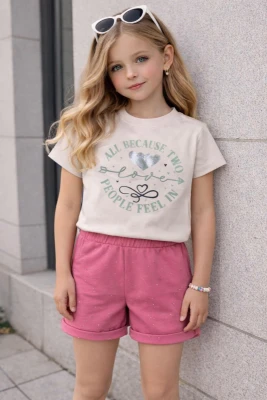 ADIMBEBE 1210 KIZ İKİLİ TAKIM BEJ