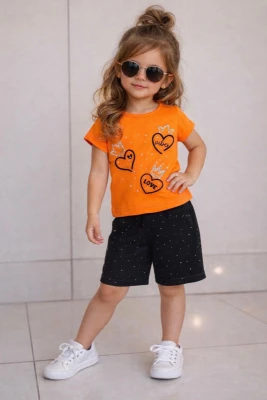 ADIMBEBE 1209 KIZ İKİLİ TAKIM TURUNCU