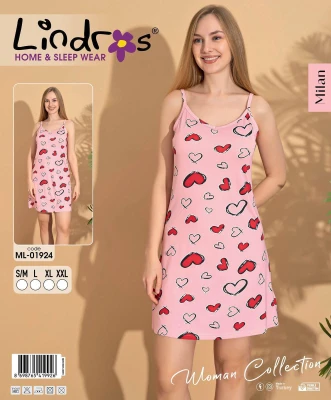 LİNDROS 01924 ELBİSE PEMBE 
