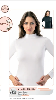 KOTA 6226 WOMEN'S LONG SLEEVE ATHLETE S-M BLACK