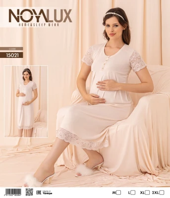 NOYA 15021  DANTELLİ HAMİLE GECELİK