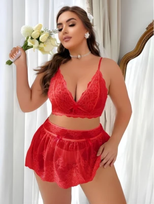 PASSİONE 75004 ETEKLİ BİG SİZE  KIRMIZI  BİG SİZE