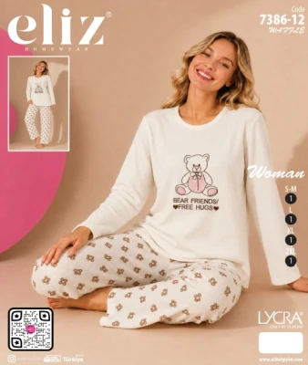ELİZ 7386-12 WAFFLE BASIC PİJAMA TAKIMI