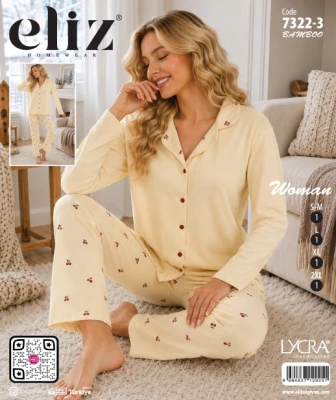 ELİZ 7322-3 MİLAN DÜĞMELİ BAMBU PİJAMA TAKIMI