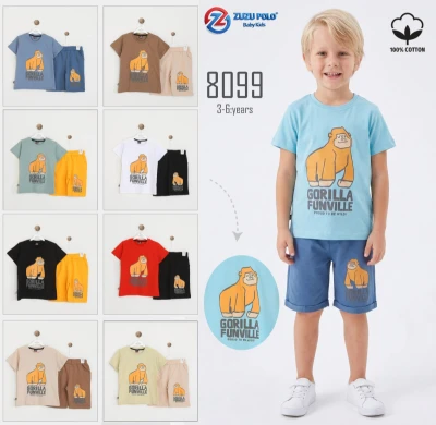ZUZU POLO 8099 GORİLLA FUN VİLLE BASKILI SİYAH 3-6