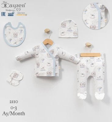 CAYZEN 2110 ATLI KARINCA ERKEK 5'Lİ BEBEK SETİ 0-3 AY
