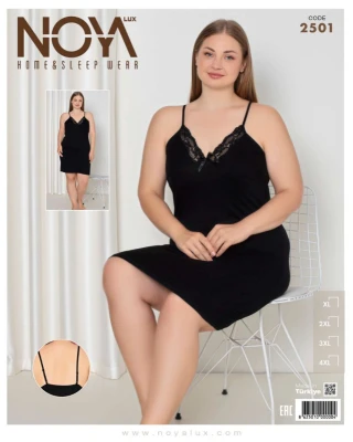 NOYA 2501 BİG İP ASKILI GECELİK SİYAH