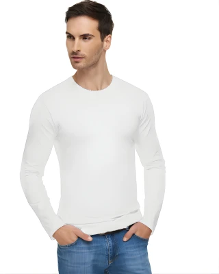 ELT1302 ELİT ERKEK ELASTAN SIFIR YAKA UZUN KOL FANİLA