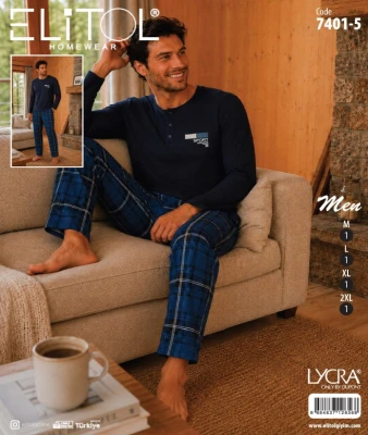 ELITOL 7401-5 MEN'S LYCRA SUPERIOR PAJAMA SET