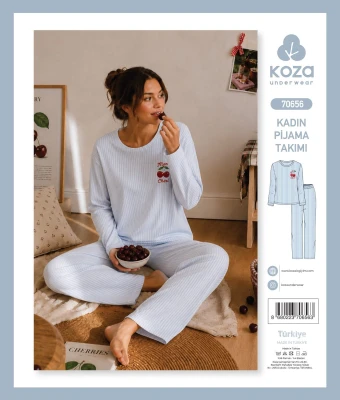 KOZA SOFT 70656 MAVİ KADIN PİJAMA TAKIMI – M-XL