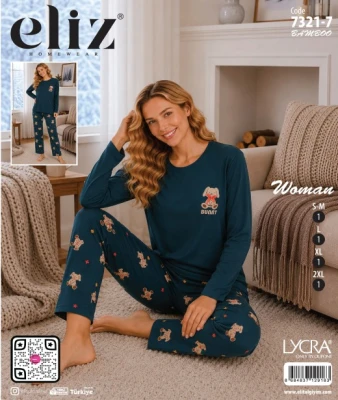 ELİZ 7321-7 MİLAN BASIC BAMBU PİJAMA TAKIMI