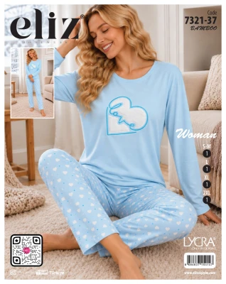 ELİZ 7321-37 MİLAN BASIC BAMBU PİJAMA TAKIMI