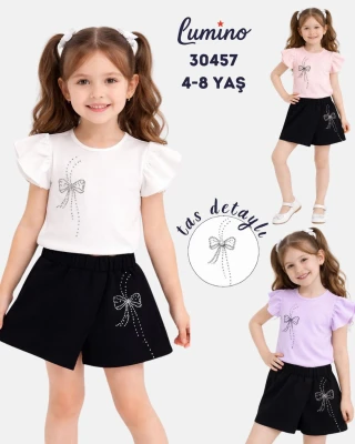 LUMİNO 30457 TAŞ FİY. ŞORT ETEK 2Lİ TK LİLA 4-8 YA