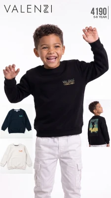 VALENZİ 4190 SİNCE BASKILI ERKEK ÇOCUK SWEATSHIRT – 5-8 YAŞ
