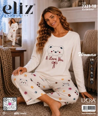 ELİZ 7321-18 MİLAN BASIC BAMBU PİJAMA TAKIMI